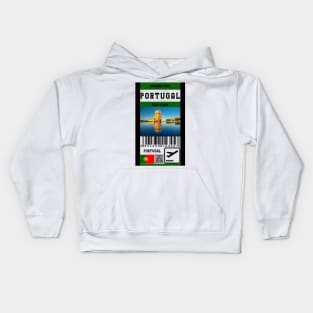 Portugal first class boarding pass Kids Hoodie